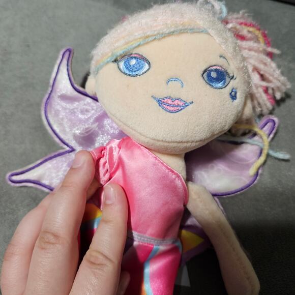 Demdaco Nat Jules Gardenia Plush Doll Fairy Blonde Hair Blue Eyes Pink Wings - Picture 2 of 5